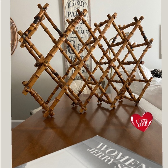 Vintage Bamboo Wine Rack Mid Century Modern - Picture 6 of 7